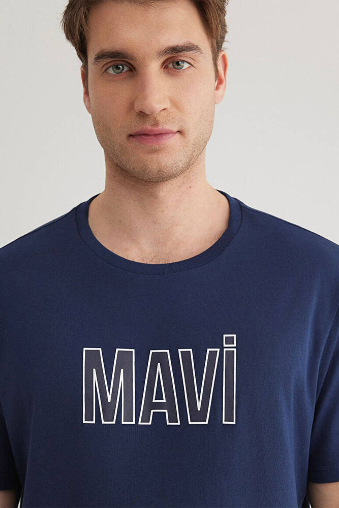 Erkek Mavi Logo Tişört 066842-70758 Lacivert 