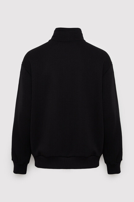 Erkek Mavi Logo Yarım Fermuarlı Sweat 0S10585-900 Siyah - 7