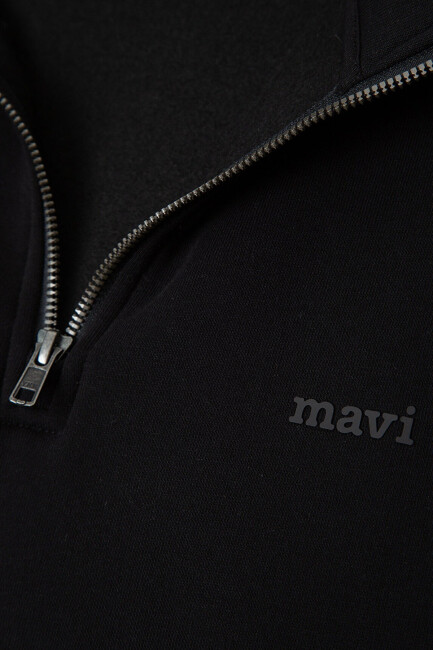 Erkek Mavi Logo Yarım Fermuarlı Sweat 0S10585-900 Siyah - 8