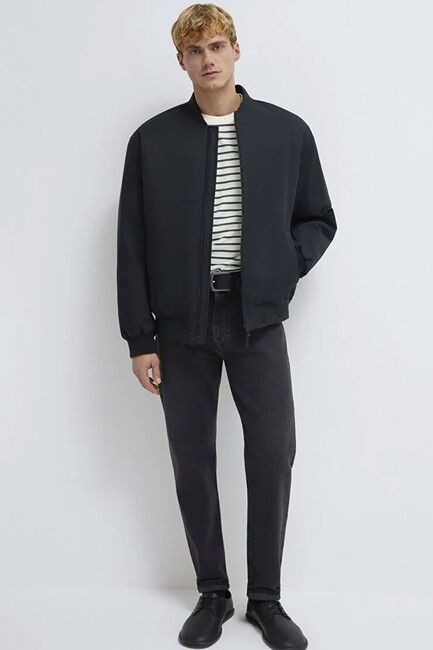 Erkek Mavi Nakışlı Ceket 0110774-71379 Siyah (2)