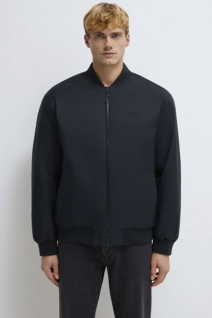 Erkek Mavi Nakışlı Ceket 0110774-71379 Siyah - Thumbnail