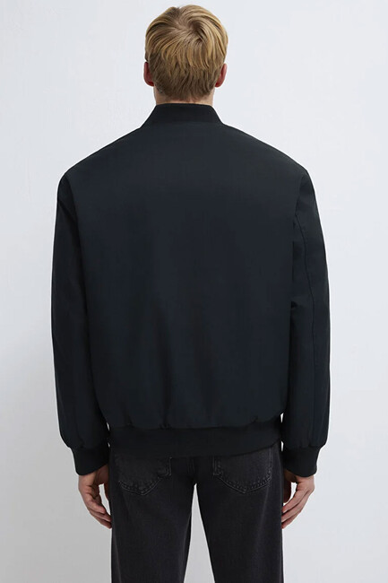 Erkek Mavi Nakışlı Ceket 0110774-71379 Siyah - Thumbnail