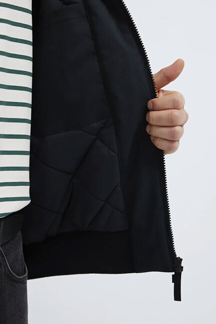 Erkek Mavi Nakışlı Ceket 0110774-71379 Siyah - Thumbnail