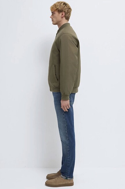 Erkek Mavi Nakışlı Ceket 0110774-87538 Haki - Thumbnail