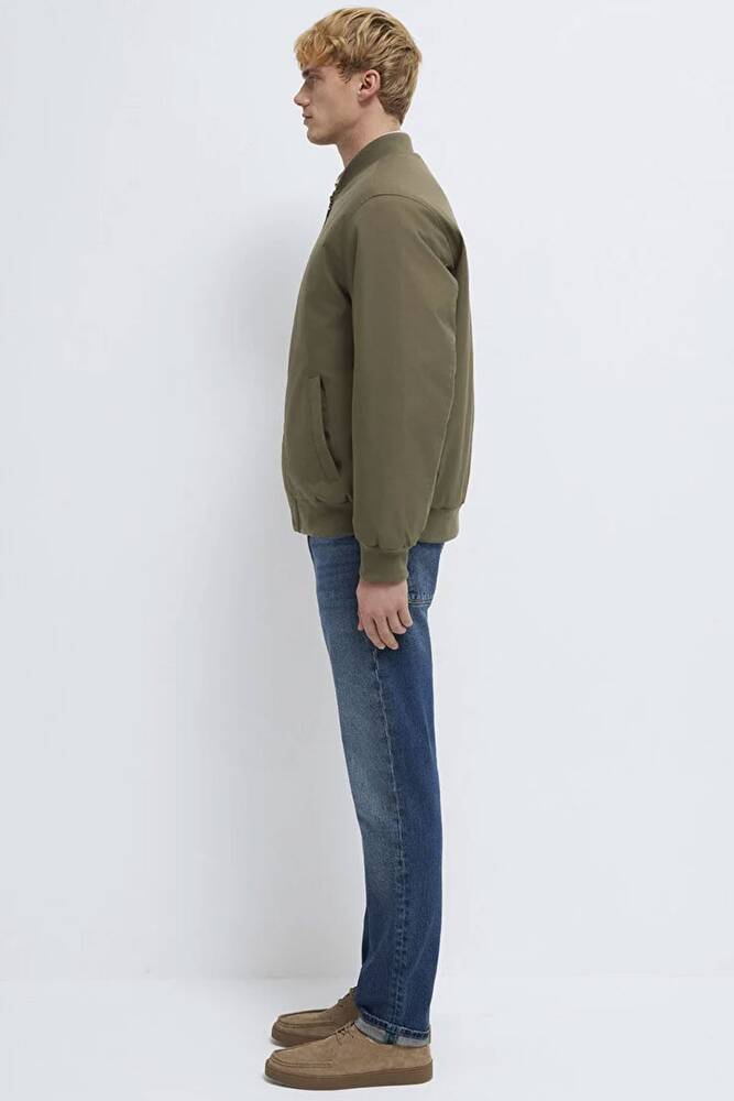 Erkek Mavi Nakışlı Ceket 0110774-87538 Haki 