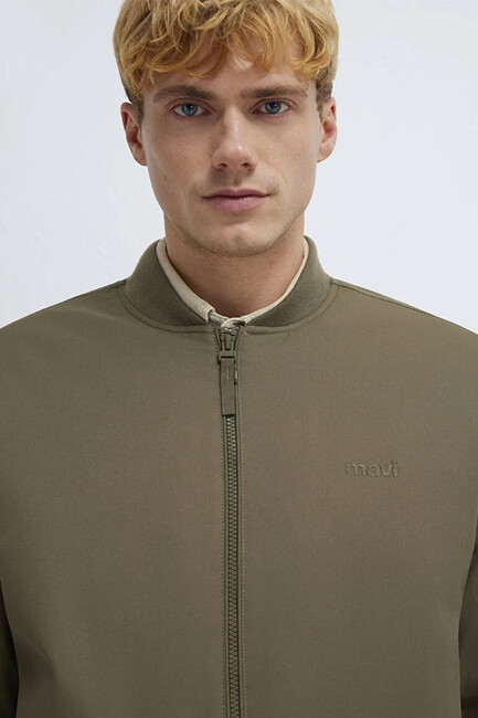 Erkek Mavi Nakışlı Ceket 0110774-87538 Haki - Thumbnail