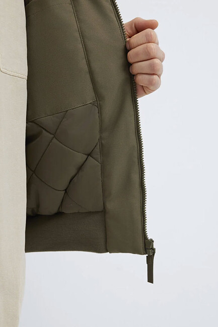 Erkek Mavi Nakışlı Ceket 0110774-87538 Haki - Thumbnail