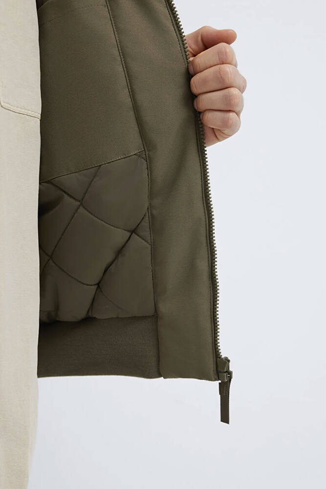 Erkek Mavi Nakışlı Ceket 0110774-87538 Haki 