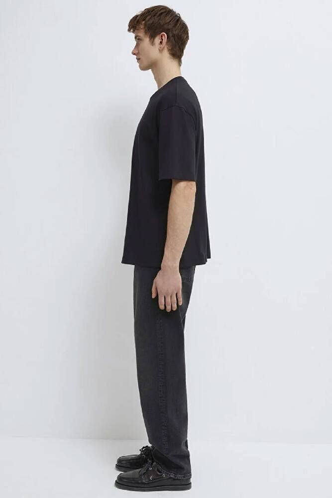 Erkek Mavi Nakışlı Tişört 0613130-900 Siyah 