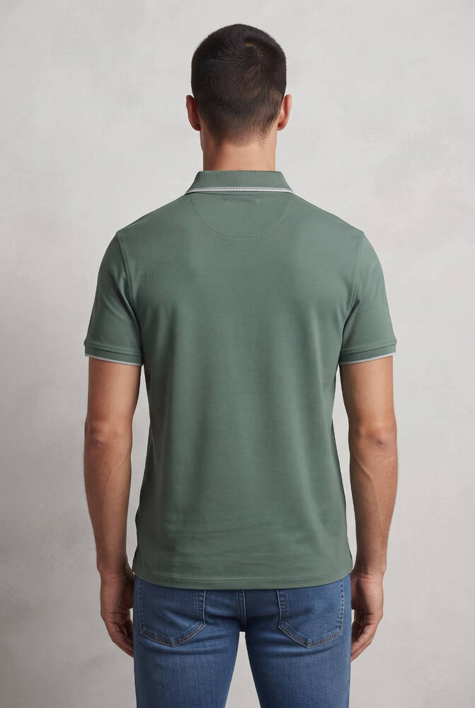 Erkek Merserize Polo Yaka Tişört FSP-1603 Haki  - 2