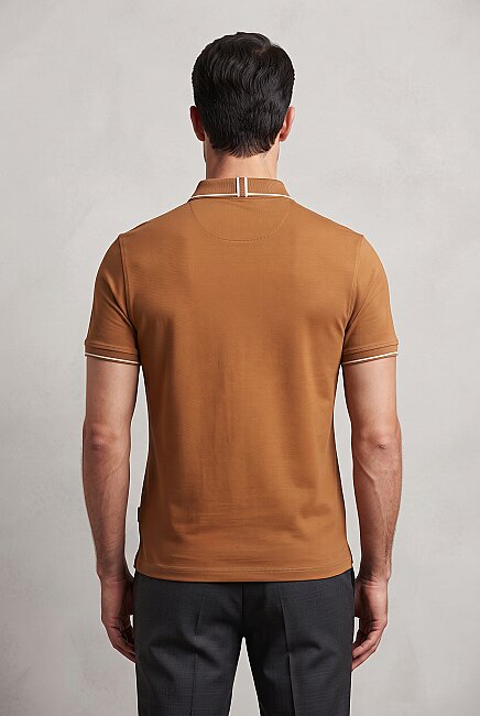 Erkek Merserize Polo Yaka Tişört FSP-1604 Camel  (1)