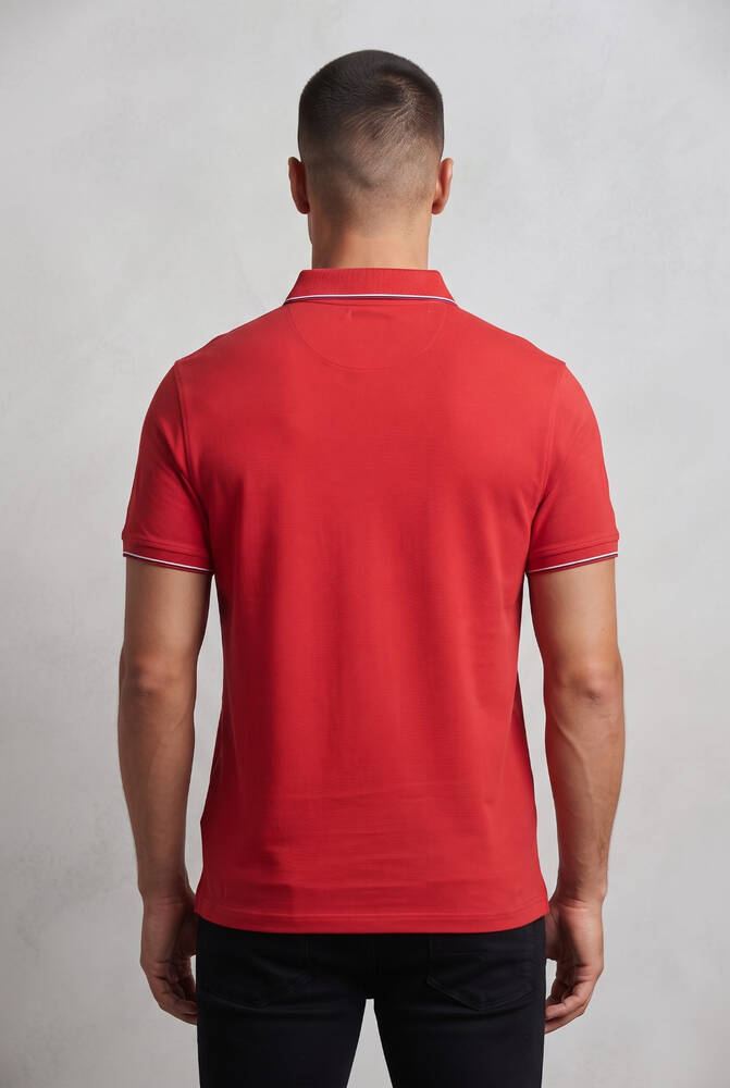 Erkek Merserize Polo Yaka Tişört FSP-1605 Kırmızı  - 2