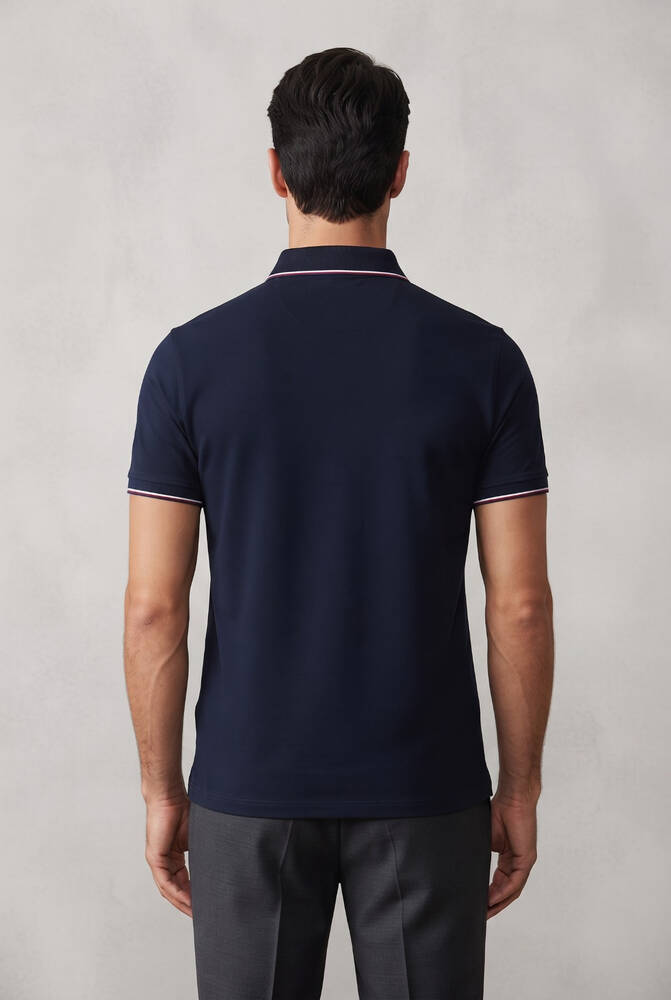 Erkek Merserize Polo Yaka Tişört FSP-1605 Lacivert  - 2