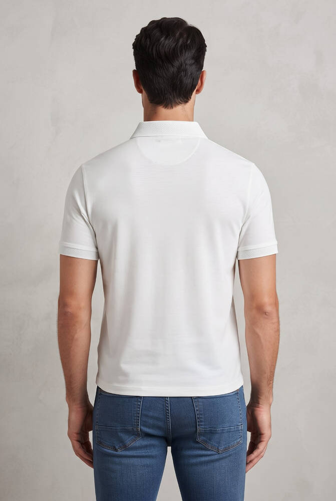 Erkek Merserize Polo Yaka Tişört FSP-1609 Ekru  - 2