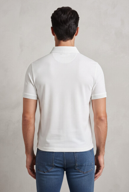 Erkek Merserize Polo Yaka Tişört FSP-1609 Ekru  (1)