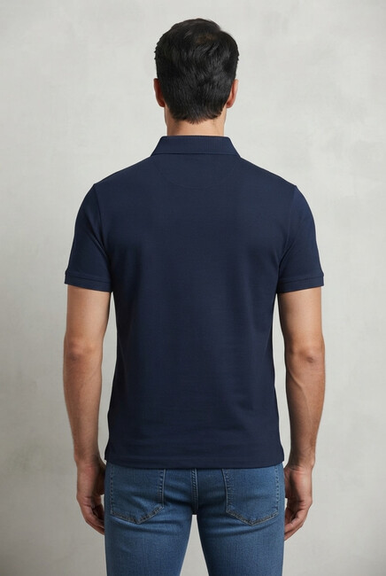 Erkek Merserize Polo Yaka Tişört FSP-1609 Lacivert (1)