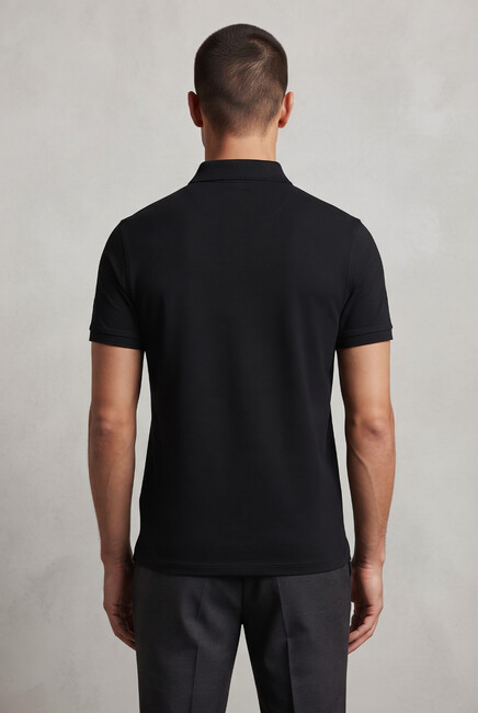 Erkek Merserize Polo Yaka Tişört FSP-6035 Siyah (1)