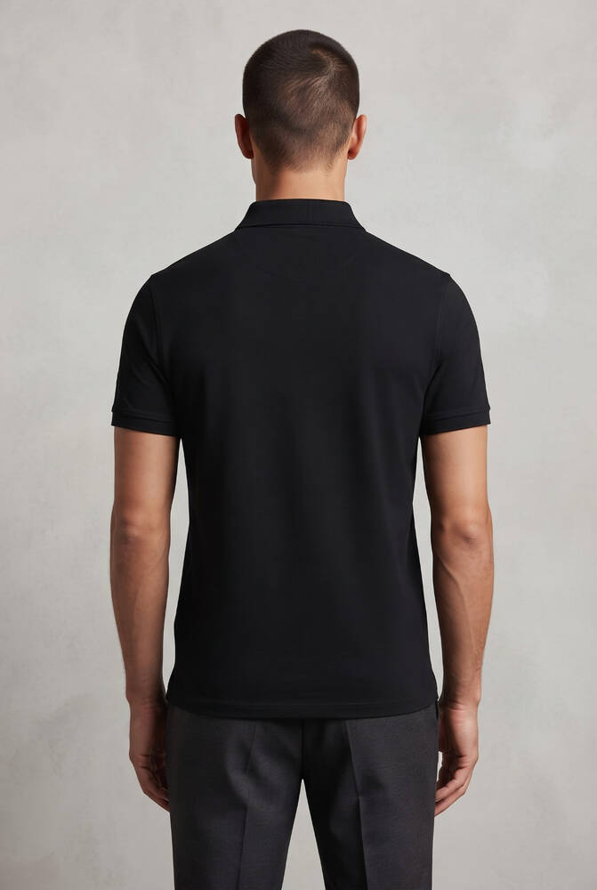 Erkek Merserize Polo Yaka Tişört FSP-6035 Siyah  - 2