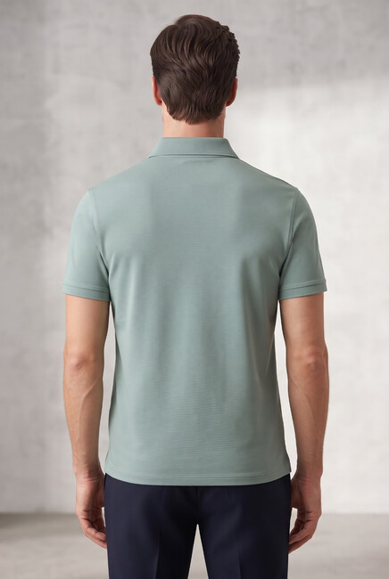 Erkek Merserize Polo Yaka Tişört FSP-6035 Turkuaz (1)