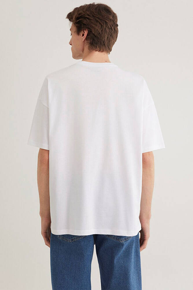 Erkek Miav Baskılı Tişört 0611704-620 Beyaz 