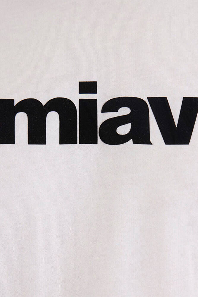 Erkek Miav Baskılı Tişört 067153-602 Beyaz 