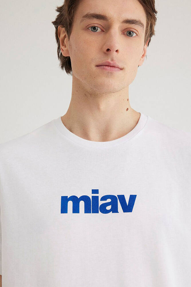 Erkek Miav Baskılı Tişört 067153-620 Beyaz 