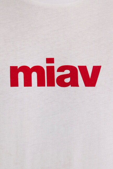 Erkek Miav Baskılı Tişört 067153-622 Beyaz - Thumbnail