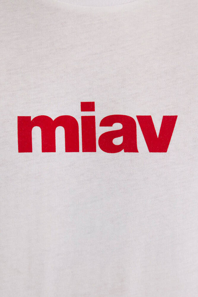 Erkek Miav Baskılı Tişört 067153-622 Beyaz 