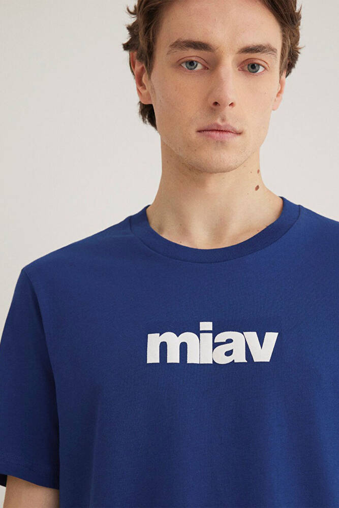 Erkek Miav Baskılı Tişört 067153-70722 Lacivert 