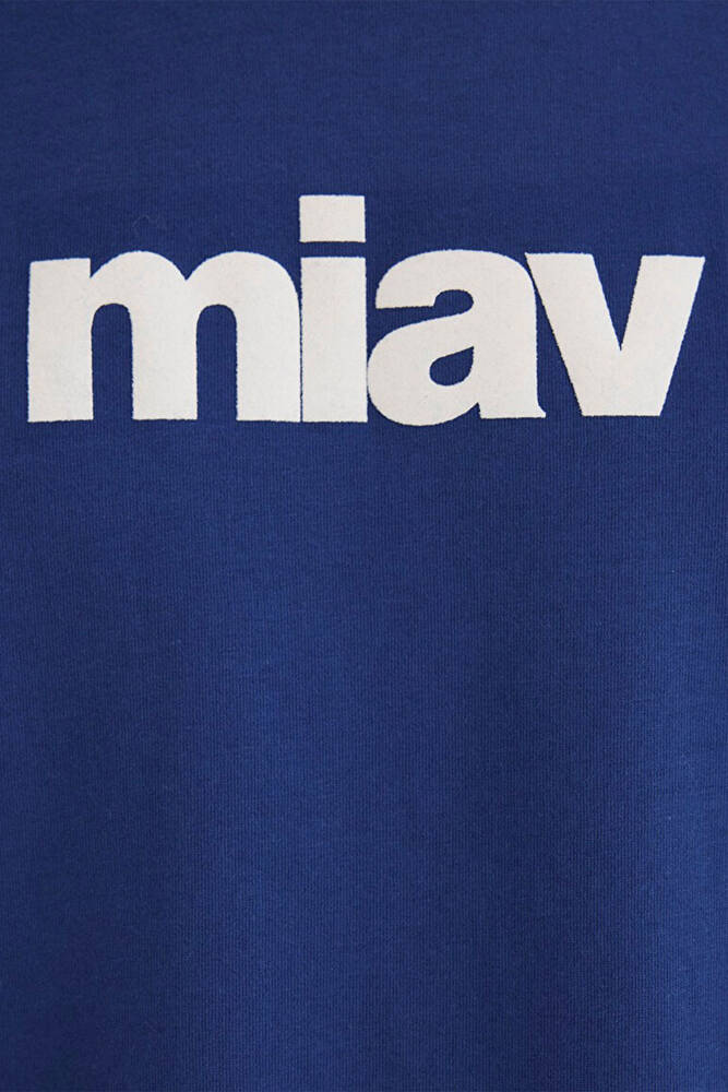 Erkek Miav Baskılı Tişört 067153-70722 Lacivert 