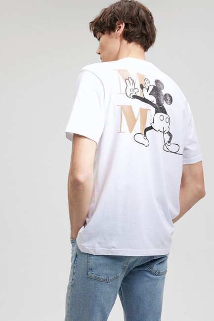 Erkek Mickey Mouse Baskılı Tişört 0611979-620 Beyaz (2)