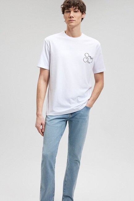 Erkek Mickey Mouse Baskılı Tişört 0611979-620 Beyaz (3)