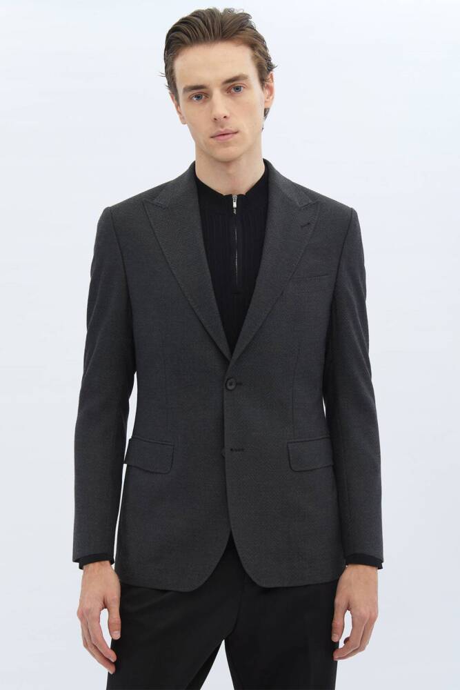 Erkek Modern Fit Çevre Dostu Ceket CK-2659 10151096 Gri - 3