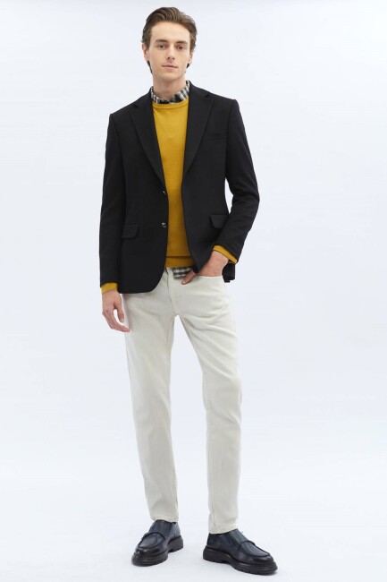 Erkek Modern Fit Yün Karışımlı Ceket CK-753 10152097 Siyah  (1)