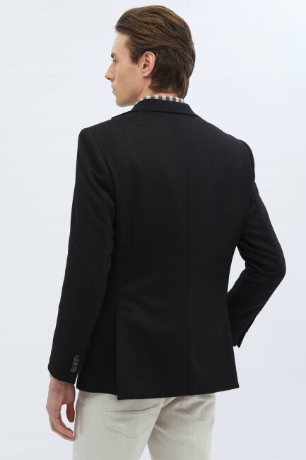 Erkek Modern Fit Yün Karışımlı Ceket CK-753 10152097 Siyah - 6