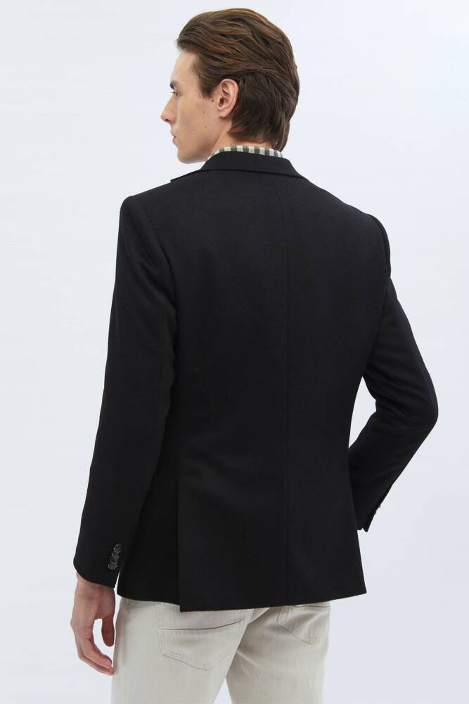 Erkek Modern Fit Yün Karışımlı Ceket CK-753 10152097 Siyah - 6