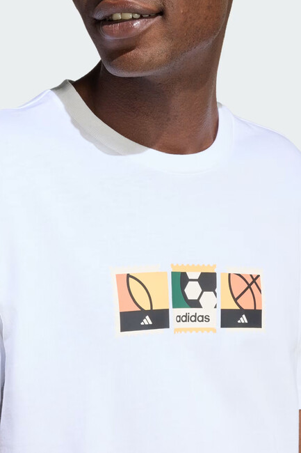 Erkek Mos Stamps Tişört KB2509 Beyaz - Thumbnail