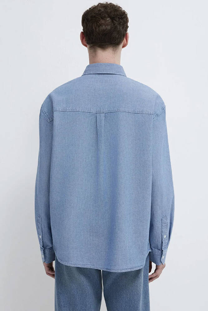 Erkek Mvjns Nakışlı Gömlek 0211885-18790 Mavi 