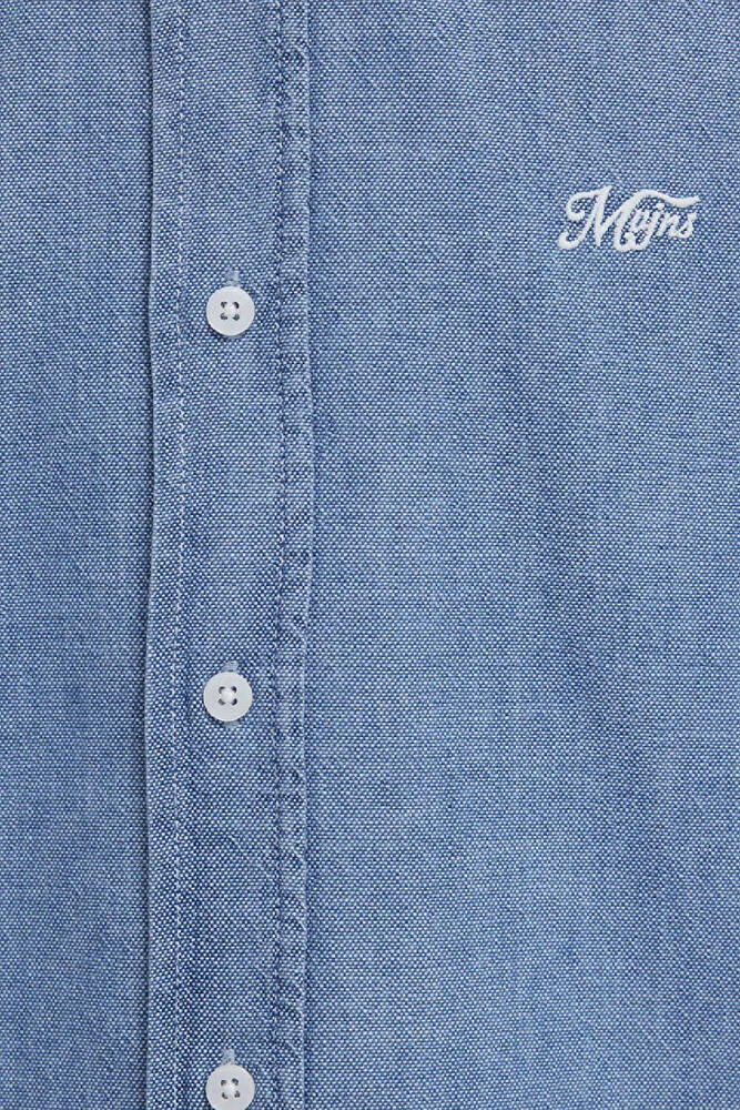 Erkek Mvjns Nakışlı Gömlek 0211885-18790 Mavi 
