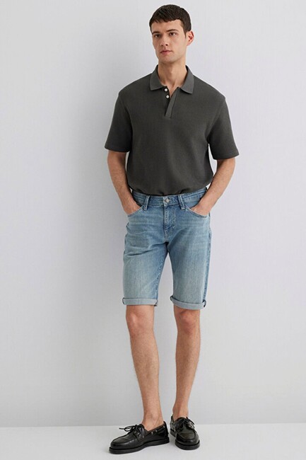 Erkek Nicholas Mavi Premium Denim Şort 0416028720 Mavi (3)