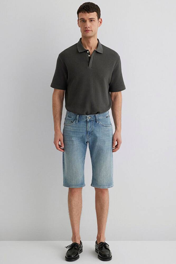 Erkek Nicholas Mavi Premium Denim Şort 0416028720 Mavi 