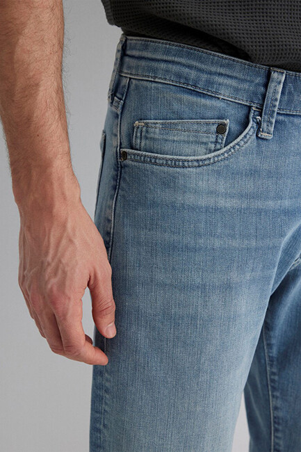 Erkek Nicholas Mavi Premium Denim Şort 0416028720 Mavi - Thumbnail