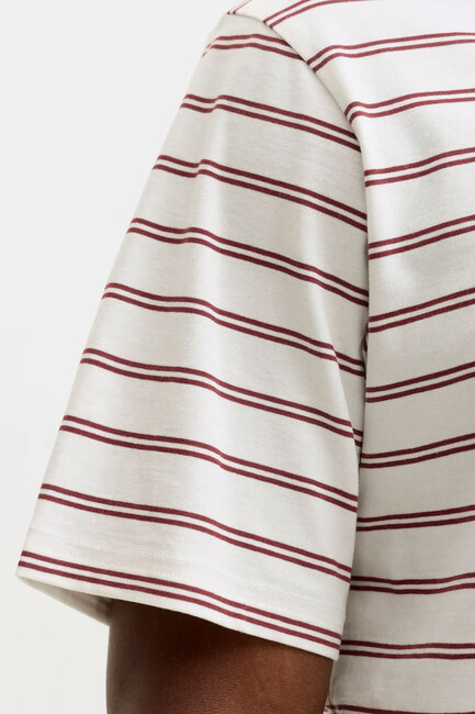 Erkek Norrebro Çizgili Tişört 12291021 Beyaz - Thumbnail