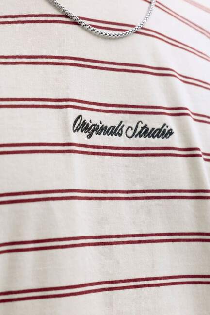 Erkek Norrebro Çizgili Tişört 12291021 Beyaz - Thumbnail