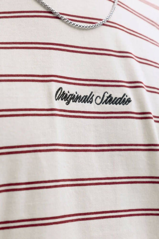 Erkek Norrebro Çizgili Tişört 12291021 Beyaz 