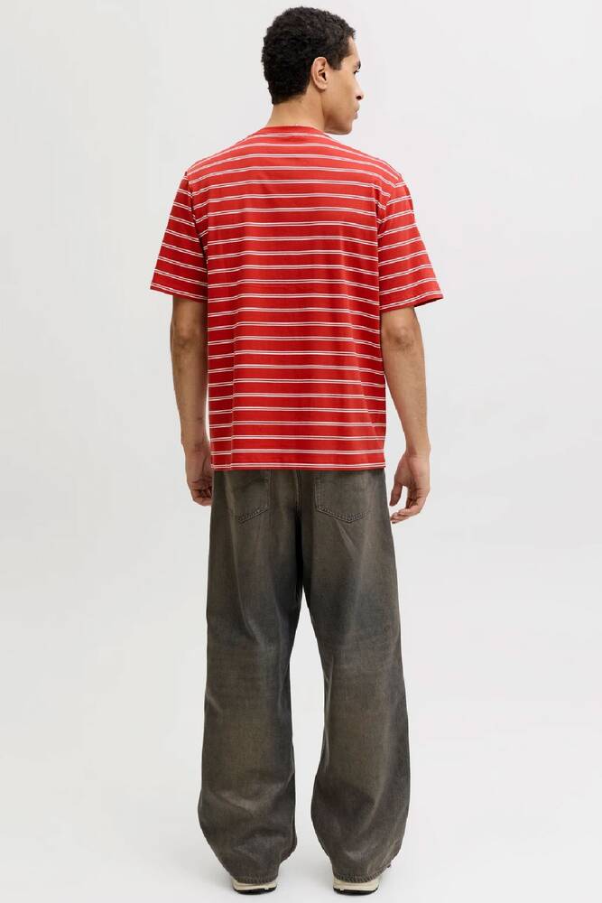 Erkek Norrebro Çizgili Tişört 12291021 Kırmızı 