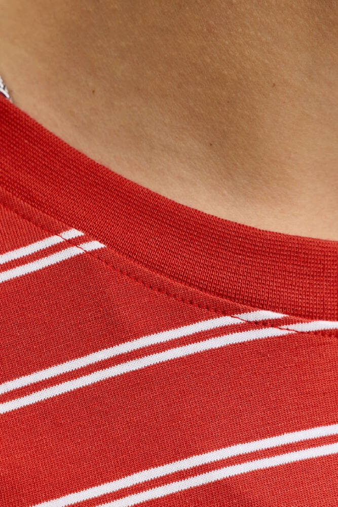 Erkek Norrebro Çizgili Tişört 12291021 Kırmızı 