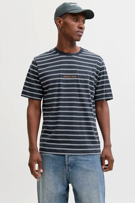 Erkek Norrebro Çizgili Tişört 12291021 Lacivert (1)