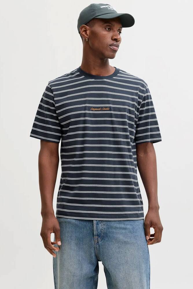 Erkek Norrebro Çizgili Tişört 12291021 Lacivert 