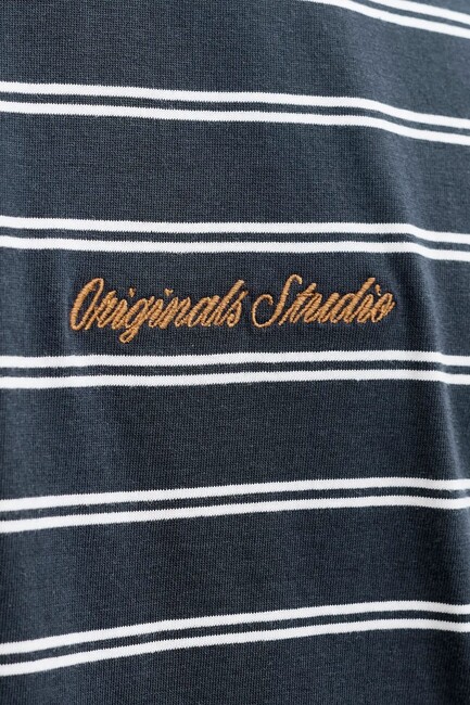 Erkek Norrebro Çizgili Tişört 12291021 Lacivert - Thumbnail